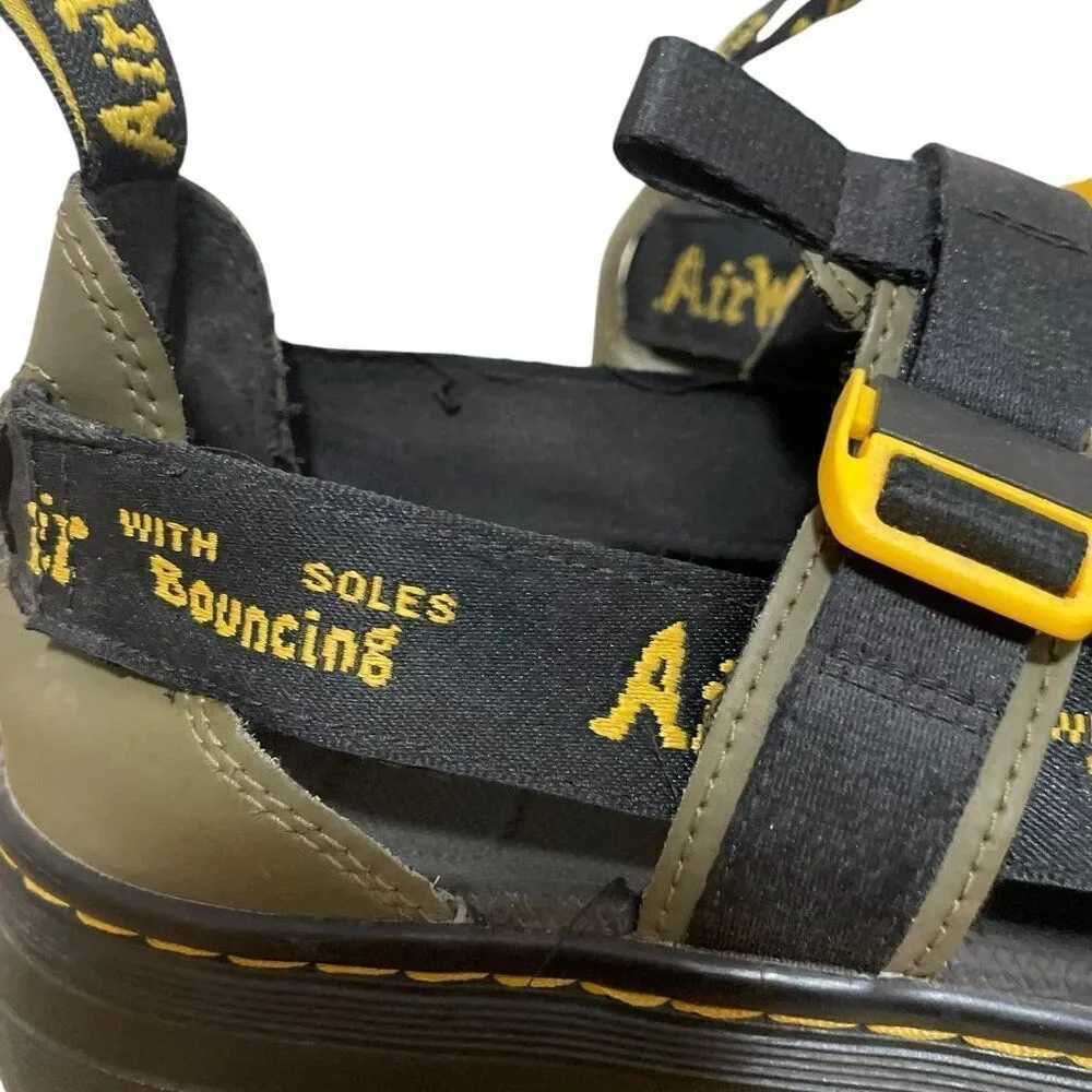 Dr Martens Pearson II Webbing Sandals Olive Green Men's Sz 8 Women's Sz 9